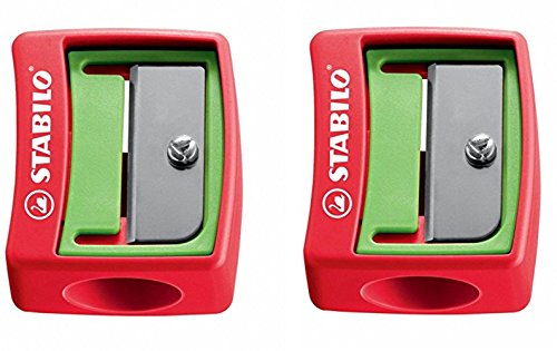 STABILO Kunststoffspitzer für extradicke Stifte (rot/hellgrün (2er Pack)) von STABILO