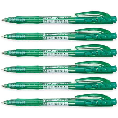 STABILO Liner, einziehbarer Kugelschreiber, feine 0,7 mm Spitze, 6 Stück, Grün STABILO Liner, einziehbarer Kugelschreiber, feine 0,7 mm Spitze, 6 Stück, Grün von STABILO