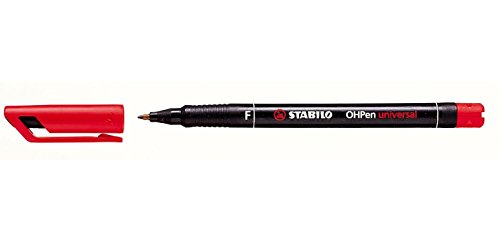 STABILO OHPen universal permanent, 10 Pack – Permanent Marker (10 Pack, rot, schwarz, rot, Polypropylen, fein, rund Spitze) von STABILO