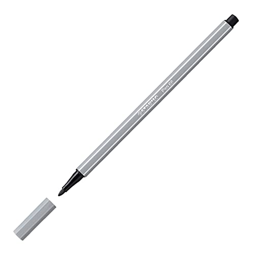 STABILO Pen 68 – Lot de 10 Filzstifte mittlere Spitze Grau Gris medio von STABILO