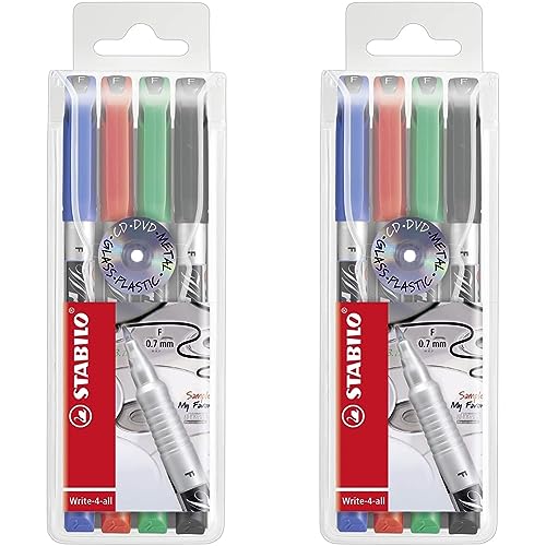 STABILO - Permanent-Marker - Write-4-all - fein - 2x 4er Pack - blau, rot, grün, schwarz STABILO - Permanent-Marker - Write-4-all - fein - 2x 4er Pack - blau, rot, grün, schwarz von STABILO