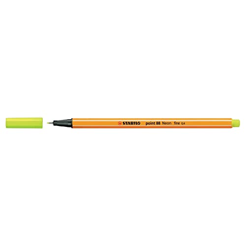 STABILO Point 88 Neon Fineliner – dünne Stifte (Orange, Gelb) von STABILO