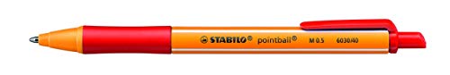 STABILO Pointball Kugelschreiber, einziehbar, mit roter Tinte, 3 Stück von STABILO