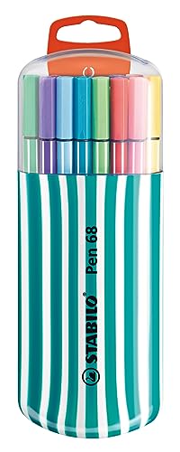 STABILO - Premium-Filzstift - Pen 68-20er Zebrui in türkis - mit 20 verschiedenen Farben von STABILO