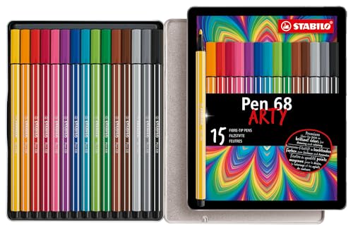 STABILO - Premium-Filzstift - Pen 68 - ARTY - 15er Metalletui - mit 15 verschiedenen Farben STABILO - Premium-Filzstift - Pen 68 - ARTY - 15er Metalletui - mit 15 verschiedenen Farben von STABILO