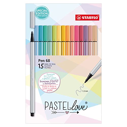 STABILO - Premium-Filzstift - Pen 68 - Pastellove Set - 15er Pack - mit 15 verschiedenen Farben STABILO - Premium-Filzstift - Pen 68 - Pastellove Set - 15er Pack - mit 15 verschiedenen Farben von STABILO
