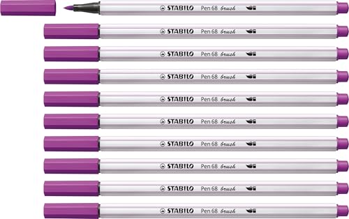 STABILO - Premium-Filzstift mit Pinselspitze für variable Strichstärken - Pen 68 brush - 10er Pack - lila STABILO - Premium-Filzstift mit Pinselspitze für variable Strichstärken - Pen 68 brush - 10er Pack - lila von STABILO