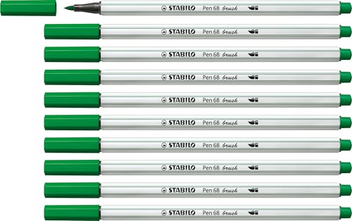 STABILO - Premium-Filzstift mit Pinselspitze für variable Strichstärken - Pen 68 brush - 10er Pack - smaragdgrün STABILO - Premium-Filzstift mit Pinselspitze für variable Strichstärken - Pen 68 brush - 10er Pack - smaragdgrün von STABILO