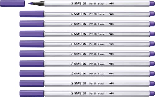 STABILO - Premium-Filzstift mit Pinselspitze für variable Strichstärken - Pen 68 brush - 10er Pack - violett STABILO - Premium-Filzstift mit Pinselspitze für variable Strichstärken - Pen 68 brush - 10er Pack - violett von STABILO