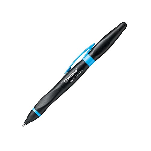 Kugelschreiber & Stylus für Tablets & Smartphones für Rechtshänder - STABILO SMARTball 2.0 in schwarz/cyan - Einzelstift - schwarz von STABILO