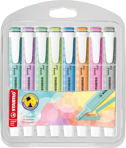 STABILO - Textmarker - swing cool Pastel - 8er Pack - mit 8 verschiedenen Farben STABILO - Textmarker - swing cool Pastel - 8er Pack - mit 8 verschiedenen Farben von STABILO