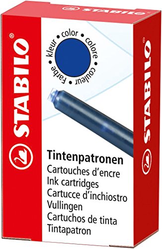 STABILO - Tintenpatrone zum Nachfüllen - Refill 6 Stück Nachfüllpatrone - blau von STABILO