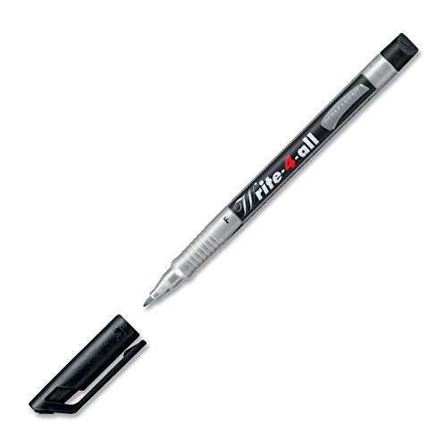 STABILO 'Write-4-all' CD/DVD All Purpose Permanent Marker Pen – Schwarz – Fein (Pack von 3) von STABILO