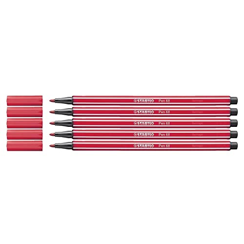 STABILO Zeichenstifte PEN 68, mittlere Spitze, 1 mm, Dunkelrot, 5 Stück STABILO Zeichenstifte PEN 68, mittlere Spitze, 1 mm, Dunkelrot, 5 Stück von STABILO