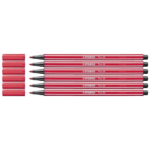 STABILO Zeichenstifte PEN 68 Set, mittlere Spitze, 1 mm, Dunkelrot, 6 Stück STABILO Zeichenstifte PEN 68 Set, mittlere Spitze, 1 mm, Dunkelrot, 6 Stück von STABILO