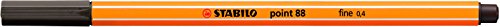 STABILO point 88, Fineliner 0,4 mm – Box von 10 Stifte - Umber von STABILO