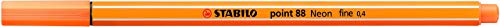 STABILO point 88, Fineliner 0,4 mm – Box von 10 Stifte - neon-orange von STABILO