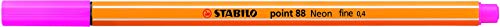 STABILO point 88, Fineliner 0,4 mm – Box von 10 Stifte - neon pink von STABILO