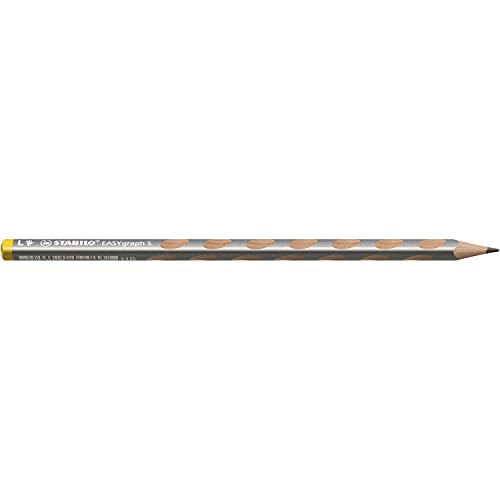 Schmaler Dreikant-Bleistift für Linkshänder - STABILO EASYgraph S Metallic Edition in Silber - Einzelstift - Härtegrad HB Schmaler Dreikant-Bleistift für Linkshänder - STABILO EASYgraph S Metallic Edition in Silber - Einzelstift - Härtegrad HB von STABILO