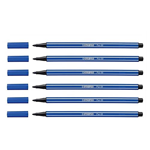 Stabilo 6 Filzstifte PEN 68, mittlere Spitze, 1 mm, ultramarinblau Stabilo 6 Filzstifte PEN 68, mittlere Spitze, 1 mm, ultramarinblau von STABILO