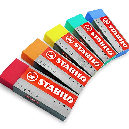 STABILO Legend Radierer aus Kunststoff, 5 Stück, einer von jeder Farbe STABILO Legend Radierer aus Kunststoff, 5 Stück, einer von jeder Farbe von STABILO