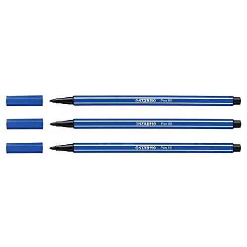 Stabilo Zeichenstifte PEN 68 Stifte, mittlere Spitze, 1 mm, ultramarinblau, 3 Stück Stabilo Zeichenstifte PEN 68 Stifte, mittlere Spitze, 1 mm, ultramarinblau, 3 Stück von STABILO