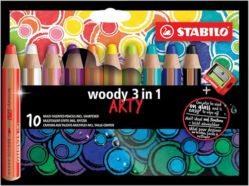 WOODY 3 IN 1 X10 ARTY + TAILLE CRAYON von STABILO