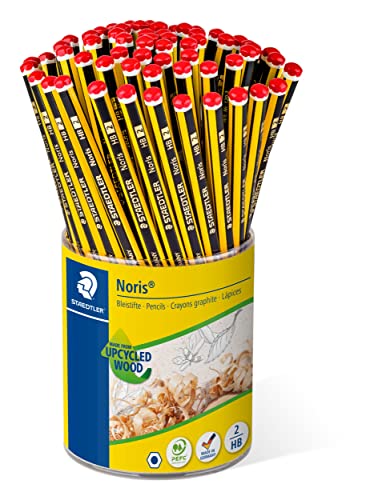 STAEDTLER Bleistift Noris 120, Made from Upcycled Wood, Rutschfeste Soft-Oberfläche, hohe Buchfestigkeit, hohe Qualität Made in Germany, 72 Stück in Köcherpackung, Härtegrad HB, 120-2 KP72 STAEDTLER Bleistift Noris 120, Made from Upcycled Wood, Rutschfeste Soft-Oberfläche, hohe Buchfestigkeit, hohe Qualität Made in Germany, 72 Stück in Köcherpackung, Härtegrad HB, 120-2 KP72 von STAEDTLER