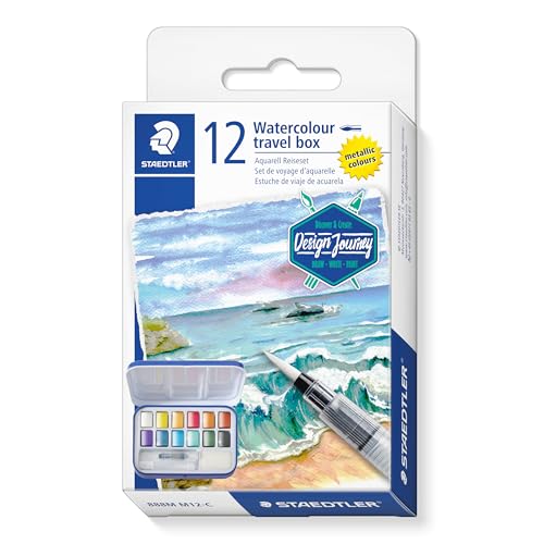 STAEDTLER Design Journey 888 Aquarellfarbe, Hochpigmentierte Aquarellfarben in brillanten Farben, Aquarellfarbkasten Design Journey, 12 Farben Sortiert, 888M M12-C STAEDTLER Design Journey 888 Aquarellfarbe, Hochpigmentierte Aquarellfarben in brillanten Farben, Aquarellfarbkasten Design Journey, 12 Farben Sortiert, 888M M12-C von STAEDTLER