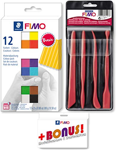 STAEDTLER FIMO 12er Materialpackung + Werkzeuge Set inkl. Bonus STAEDTLER FIMO 12er Materialpackung + Werkzeuge Set inkl. Bonus von STAEDTLER