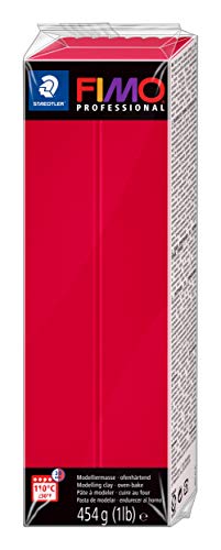 STAEDTLER FIMO professional ofenhärtende Modelliermasse (Großblock 454g (1 lb)) Farbe: karmin von STAEDTLER