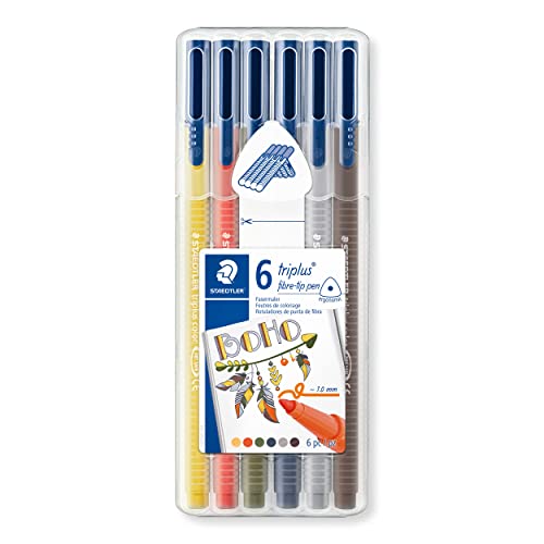 STAEDTLER Fasermaler triplus, my colours Set Boho, ergonomischer Dreikantschaft, Linienbreite 1 mm, lange Lebensdauer, 6 fibre-tip pens in Boho Tönen in aufstellbarer STAEDTLER box, 323SB6CS13 STAEDTLER Fasermaler triplus, my colours Set Boho, ergonomischer Dreikantschaft, Linienbreite 1 mm, lange Lebensdauer, 6 fibre-tip pens in Boho Tönen in aufstellbarer STAEDTLER box, 323SB6CS13 von STAEDTLER