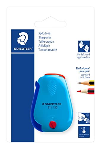 STAEDTLER Spitzdose, Umschalter graphite/color, für Blei- und Farbstifte bis 8,2 mm, Links- und Rechtshänder, beidseitiges Spitzen, eine Spitzdose in sortierten Farben, 511 130-BK STAEDTLER Spitzdose, Umschalter graphite/color, für Blei- und Farbstifte bis 8,2 mm, Links- und Rechtshänder, beidseitiges Spitzen, eine Spitzdose in sortierten Farben, 511 130-BK von STAEDTLER
