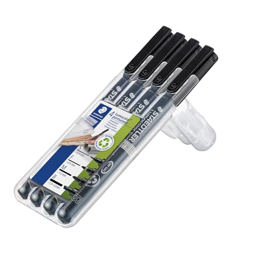 STAEDTLER permanenter Universalstift Lumocolor, wisch- und wasserfest, für fast alle Oberflächen, sekundenschnell trocken, nachfüllbar, 4 schwarze Marker in sortierten Linienbreiten, 31-9WP4GS STAEDTLER permanenter Universalstift Lumocolor, wisch- und wasserfest, für fast alle Oberflächen, sekundenschnell trocken, nachfüllbar, 4 schwarze Marker in sortierten Linienbreiten, 31-9WP4GS von STAEDTLER