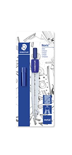 Staedtler 550 50 BK Schulzirkel mit Minendose auf Blisterkarte, blau/silber Staedtler 550 50 BK Schulzirkel mit Minendose auf Blisterkarte, blau/silber von STAEDTLER