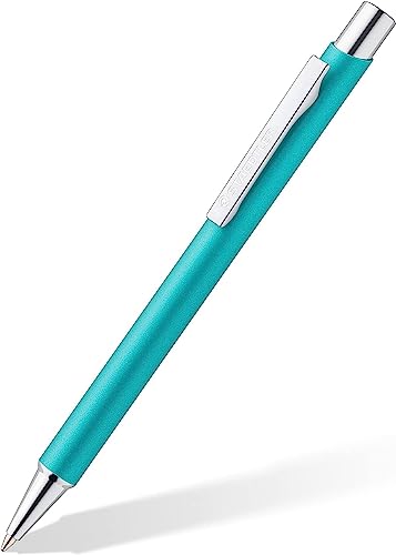 Staedtler Elance Druckkugelschreiber, Metallschaft, langlebig, auswechselbare Mine M, dokumentenecht, Schreibfarbe blau, 421 45-35 (Türkis) von STAEDTLER