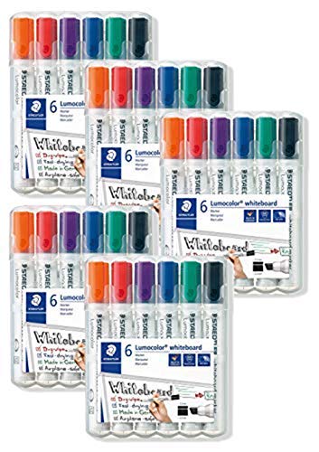 Staedtler Lumocolor Whiteboard Marker (6 Stück, 5x Meißelspitze) von STAEDTLER