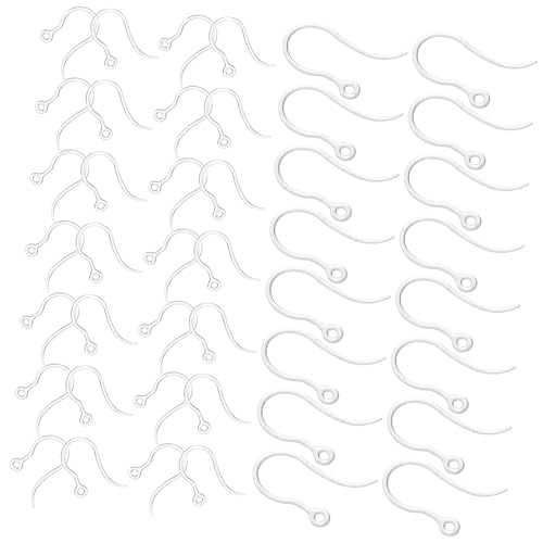STAHAD 50 Stück Transparente Ohrhaken Aus Kunstharz Zubehör Für Die Herstellung Von Ohrringen Zubehör Für Die Herstellung Von Ohrringen Material Für Ohrschmuck DIY Ohrringteile DIY von STAHAD