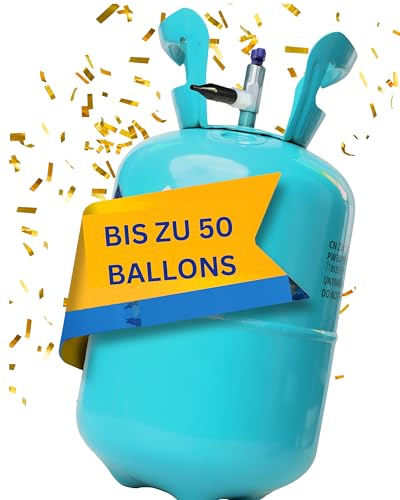 Ballongas [für 50 Luftballons]– Helium Balloon Gas für bis zu [50 Luftballons] – Ballongas - Helium Gasflasche XXL inkl. STAHLMANN ® Informationsblatt von STAHLMANN