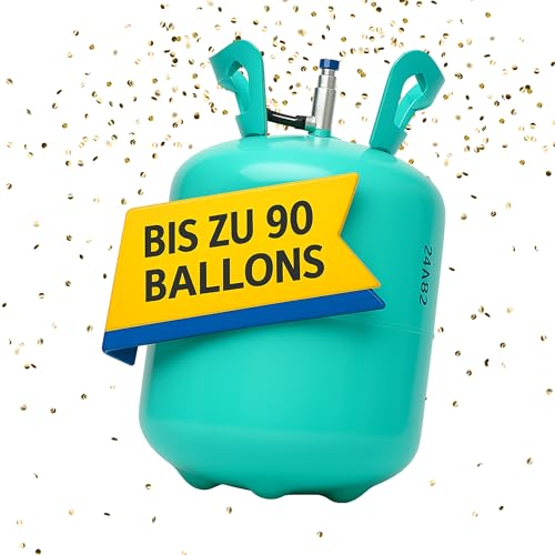 Ballongas [für 90 Luftballons]– Helium Balloon Gas für bis zu [90 Luftballons] – Ballongas - Helium Gasflasche XXL inkl. STAHLMANN ® Informationsblatt von STAHLMANN