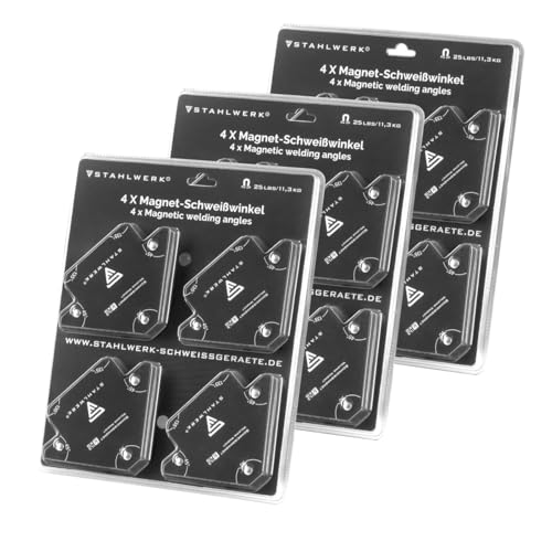 STAHLWERK 12er Set Magnet-Schweißwinkel 11,3 kg | 25 lbs praktischer Schweißmagnet | Magnetwinkel | Schweißpositionierer mit starker Haftkraft STAHLWERK 12er Set Magnet-Schweißwinkel 11,3 kg | 25 lbs praktischer Schweißmagnet | Magnetwinkel | Schweißpositionierer mit starker Haftkraft von STAHLWERK