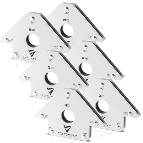STAHLWERK 6 x Magnet-Schweißwinkel 45° x 90° x 135°, 22,6 kg / 50 lbs 6er Set STAHLWERK 6 x Magnet-Schweißwinkel 45° x 90° x 135°, 22,6 kg / 50 lbs 6er Set von STAHLWERK