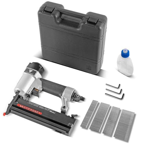 STAHLWERK Druckluft Nagler DN-50 ST 2 in 1 Nagelpistole | Tacker mit 5-7 Bar Arbeitsdruck, Metallgehäuse, geeignet für 18 Gauge Nägel und Tackernadeln inklusive Zubehör und Transportkoffer STAHLWERK Druckluft Nagler DN-50 ST 2 in 1 Nagelpistole | Tacker mit 5-7 Bar Arbeitsdruck, Metallgehäuse, geeignet für 18 Gauge Nägel und Tackernadeln inklusive Zubehör und Transportkoffer von STAHLWERK