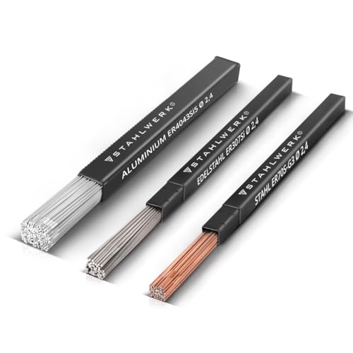 STAHLWERK Schweißstäbe Set ER70S-G3 Stahl & ER307Si Edelstahl hochlegiert & ER4043Si5 Aluminium/Ø 2,5/2,4 x 500 mm/je 1kg WIG Schweißzusatz inklusive Aufbewahrungsbox STAHLWERK Schweißstäbe Set ER70S-G3 Stahl & ER307Si Edelstahl hochlegiert & ER4043Si5 Aluminium/Ø 2,5/2,4 x 500 mm/je 1kg WIG Schweißzusatz inklusive Aufbewahrungsbox von STAHLWERK