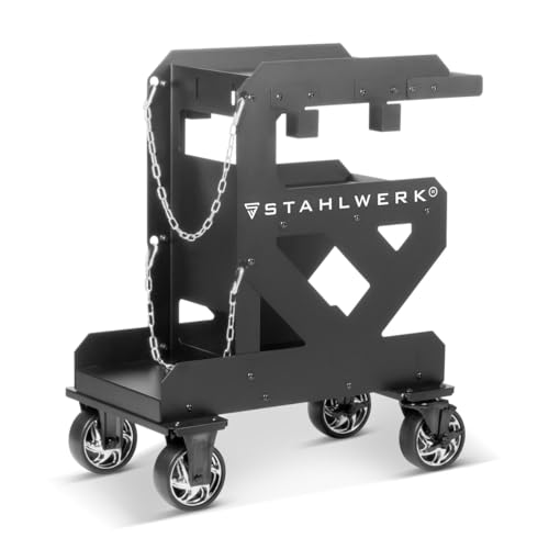 STAHLWERK Schweißwagen - 1,5 mm Wandstärke, robuster Schweißgerätewagen und kompakter Transportwagen für Plasmaschneider mit Halterung für Schläuche und Kabel, inkl. Kettensicherung für Gasflaschen STAHLWERK Schweißwagen - 1,5 mm Wandstärke, robuster Schweißgerätewagen und kompakter Transportwagen für Plasmaschneider mit Halterung für Schläuche und Kabel, inkl. Kettensicherung für Gasflaschen von STAHLWERK