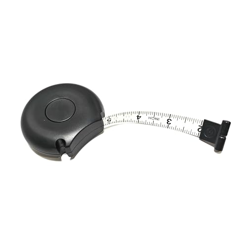 Körpermaßband, 205 cm, einziehbar, weiches Maßband, Doppelskala, Maßband mit Verriegelungsknopf für Gewichtsverlust, Nähen, Schneiderhandwerk und medizinische Körpermaße (schwarz) von STAMI PLET