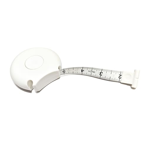 Körpermaßband, 205 cm, einziehbar, weiches Maßband, Doppelskala, Maßband mit Verriegelungsknopf für Gewichtsverlust, Nähen, Schneiderhandwerk und medizinische Körpermaße (weiß) von STAMI PLET