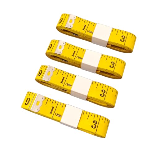Weiches Maßband, Doppelskala, 300 cm, Stoff-Bastelmaßband und medizinische Körpermessung, Nähen, flexibles Vinyl-Lineal und Maßband für Körpergewichtsverlust, Gelb, 4 Stück Weiches Maßband, Doppelskala, 300 cm, Stoff-Bastelmaßband und medizinische Körpermessung, Nähen, flexibles Vinyl-Lineal und Maßband für Körpergewichtsverlust, Gelb, 4 Stück von STAMI PLET