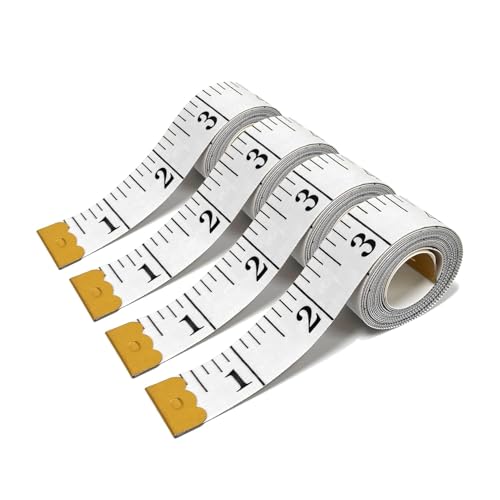 Weiches Maßband, Doppelskala, 300 cm, Stoff-Bastelmaßband und medizinische Körpermessung, Nähen, flexibles Vinyl-Lineal und Maßband für Körpergewichtsverlust, Weiß, 300 cm, 4 Stück Weiches Maßband, Doppelskala, 300 cm, Stoff-Bastelmaßband und medizinische Körpermessung, Nähen, flexibles Vinyl-Lineal und Maßband für Körpergewichtsverlust, Weiß, 300 cm, 4 Stück von STAMI PLET