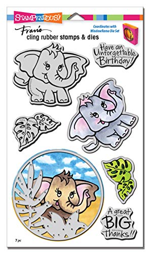 STAMPENDOUS CLD19 Stempel-und Stanzformen-Set Elefant, Gummi, silber von Stampendous